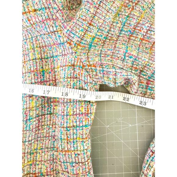 Vintage Newport News Sz 12 Pastel Tweed 2 Pc Suit Fringe Y2K Legally Blonde - Picture 4 of 16